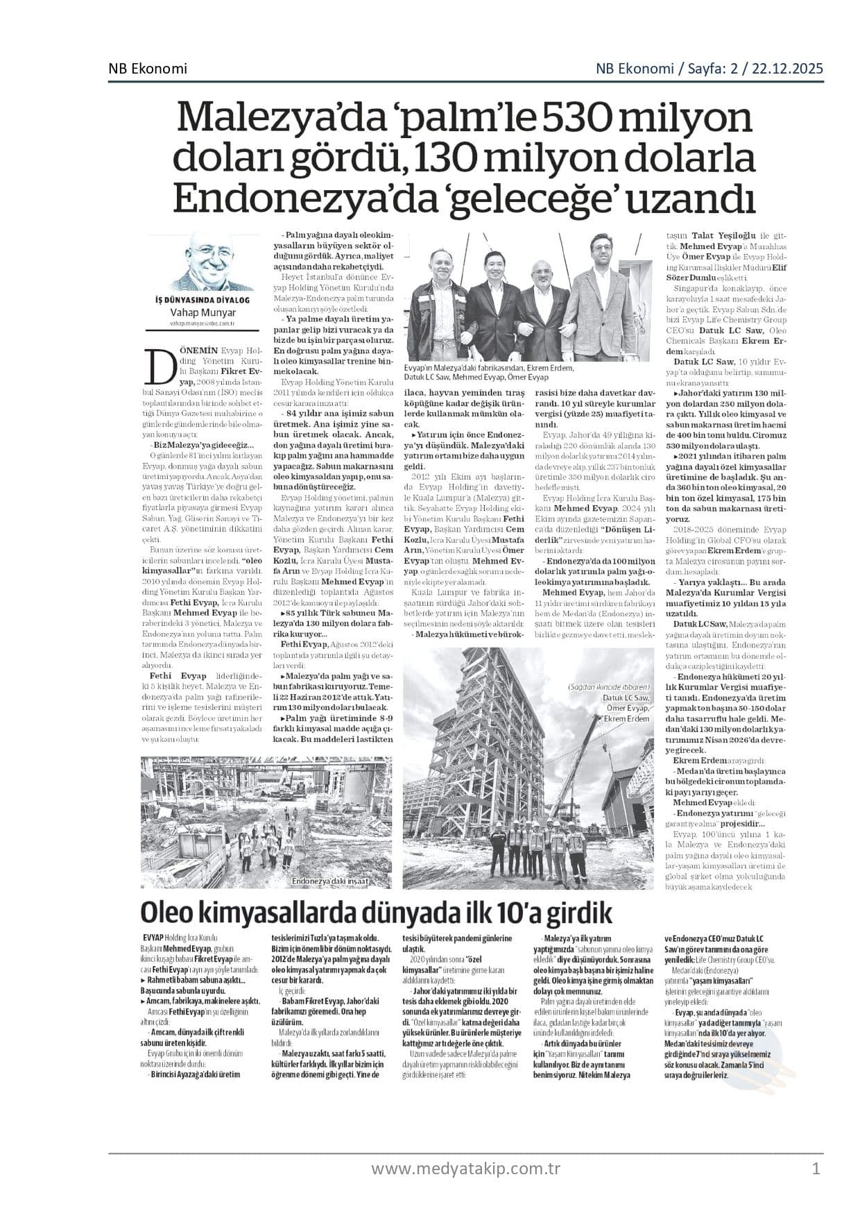 Evyap, Malezya ve Endonezya' da Kurduğu Tesislerle Geleceğe Uzandı